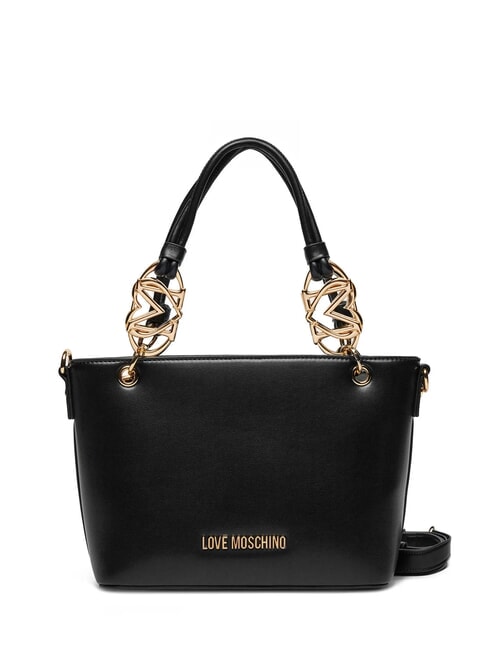 LOVE MOSCHINO LOVE CHAIN STRAP Einkaufstasche mit Schultergurt Schwarz - Damentaschen