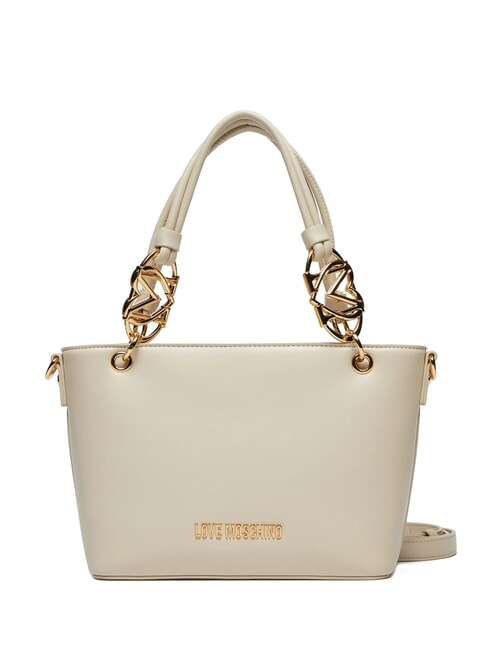 LOVE MOSCHINO LOVE CHAIN STRAP Einkaufstasche mit Schultergurt Elfenbein - Damentaschen