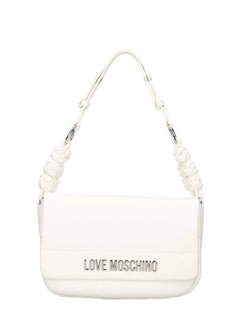 LOVE MOSCHINO SMART DAILY Umhängetasche mit gewebtem Muster Weiß - Damentaschen