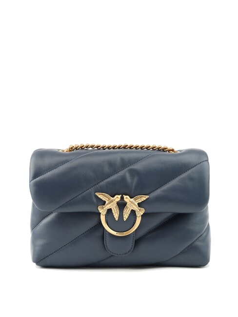 PINKO CLASSIC LOVE PUFF Tasche aus Nappaleder indigoblaues, schattiges, antikes Ziel - Damentaschen