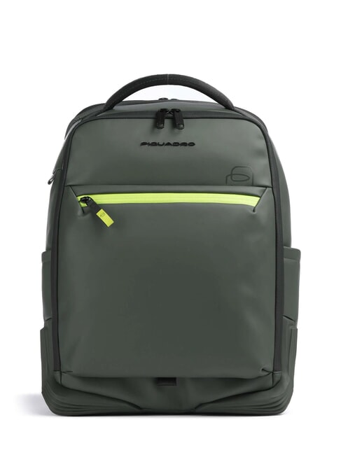PIQUADRO CORNER SPECIALE GOMMATO  15,6" Laptop-Rucksack GRÜN - PC-Rucksäcke
