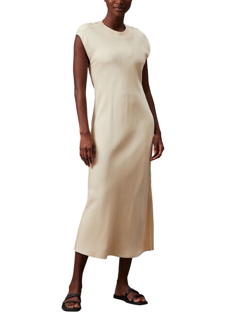 CALVIN KLEIN CK Cut-Out-Midikleid mit Seitenschlitzen Holzasche - Damenkleider