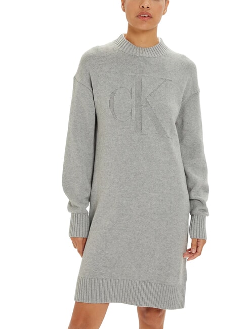 CALVIN KLEIN CK JEANS Oversize-Langarmkleid grau meliert - Damenkleider