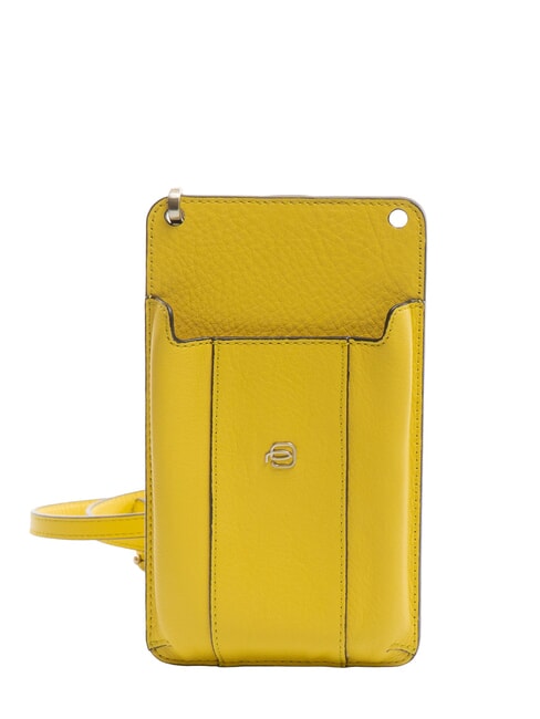 PIQUADRO CIRCLE Smartphone-Halter aus Leder Gelb - Tablettmappe &amp; Organizer
