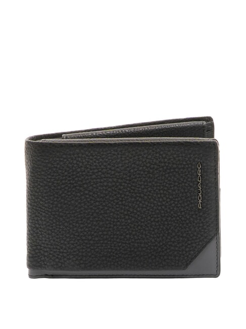 PIQUADRO TALLIN Brieftaschenklappe und Münzfach aus Leder Schwarz - Brieftaschen Herren