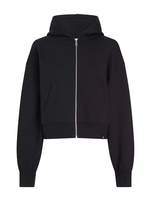 CALVIN KLEIN CK JEANS Kurzes Sweatshirt mit durchgehendem Reißverschluss und Kapuze ck schwarz - Sweatshirts Damen