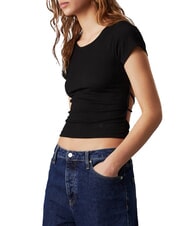 CALVIN KLEIN CK JEANS T-Shirt mit freiem R&uuml;cken und Crossover - T-Shirts und Tops f&uuml;r Damen