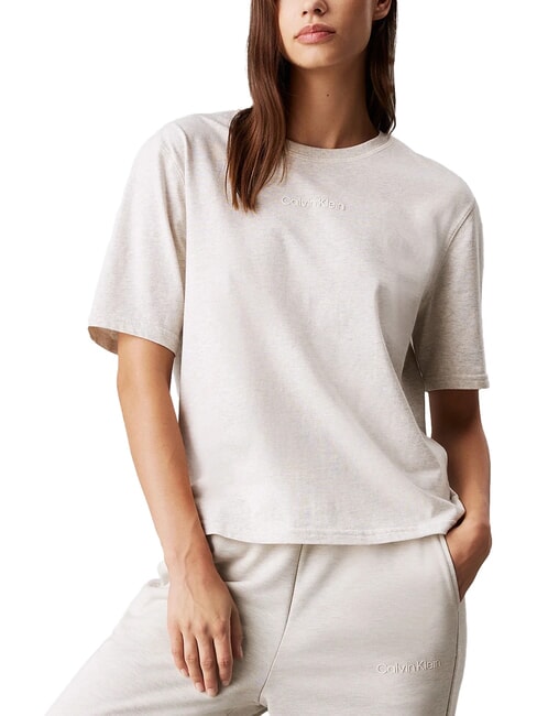CALVIN KLEIN CK PERFORMANCE Kurzarm-T-Shirt mit entspannter Passform Weißbirkenheide - T-Shirts und Tops für Damen