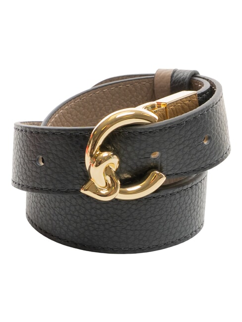 COCCINELLE C-ME BICOLOR  Wendbarer Ledergürtel noir/w.taupe - Gürtel