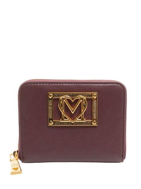 LOVE MOSCHINO LOCKED IN GOLD  Kleine Geldbörse mit Rundum-Reißverschluss Wein - Brieftaschen Damen