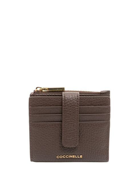 COCCINELLE METALLIC SOFT Mini-Geldbörse aus Leder Brünette - Brieftaschen Damen
