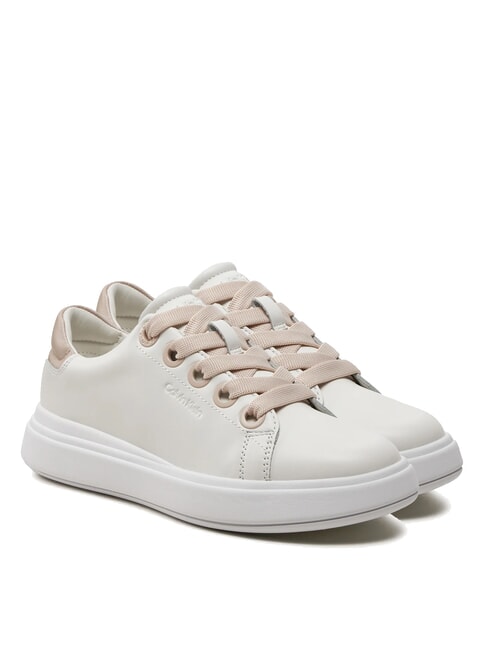 CALVIN KLEIN CK Leder-Sneakers weiß/kristallgrau - Damenschuhe
