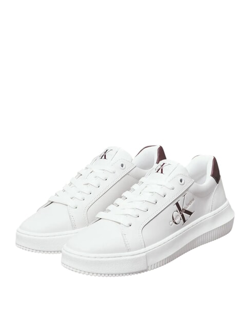 CALVIN KLEIN CK JEANS  Chunky Cupsole Turnschuhe aus Leder strahlendes Weiß/Andorra - Damenschuhe