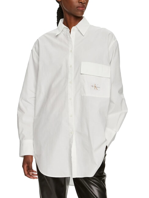 CALVIN KLEIN CK JEANS Oversize-Langarmshirt strahlendes Weiß - Damenblusen