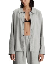 CALVIN KLEIN CK Flanell-Pyjamahemd grau meliert - Damenpyjamas - 1