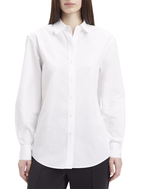 CALVIN KLEIN CK Langarmhemd im Relaxed Fit strahlendes Weiß - Damenblusen