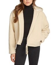 CALVIN KLEIN CK JEANS Fleecejacke mit durchgehendem Rei&szlig;verschluss und Kapuze - Damenjacken