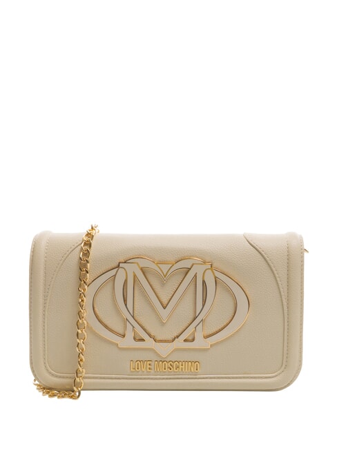 LOVE MOSCHINO LOGO Clutch mit Schultergurt Elfenbein - Damentaschen