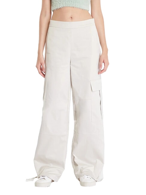 CALVIN KLEIN CK JEANS Cargohose mit niedriger Taille Eierschale - Damenhosen