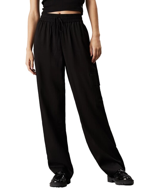 CALVIN KLEIN CK JEANS Weiche Viskosehose ck schwarz - Damenhosen