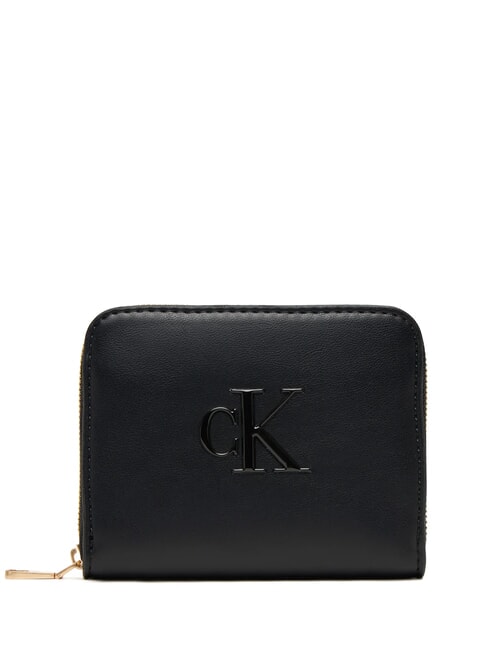 CALVIN KLEIN BOLD MONOGRAM Kleine Brieftasche auf Schwarz - Brieftaschen Damen