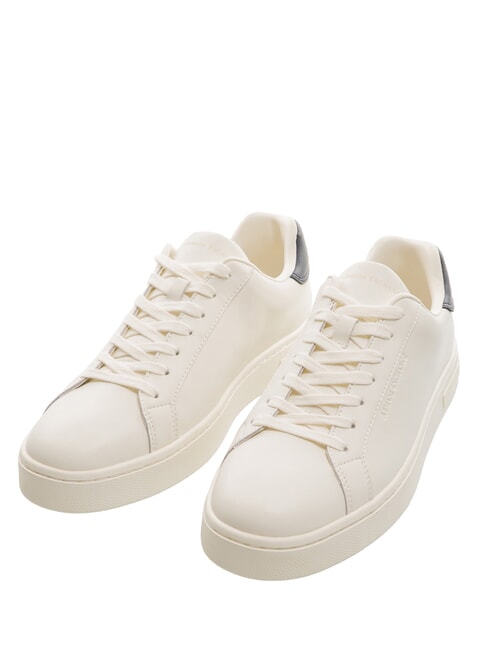 ARMANI EXCHANGE A|X COURTSIDE Leder-Sneakers gebrochenes Weiß + dunkles Marineblau - Herrenschuhe