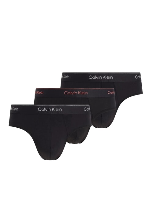 CALVIN KLEIN CK 3 elastische Slips mit Lurex-Logo b- Silber, Rot, Silber Lurex lgs - Herrenslip