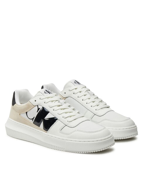 CALVIN KLEIN CK JEANS Klobige Leder-Sneaker strahlend weiß/schwarz - Herrenschuhe