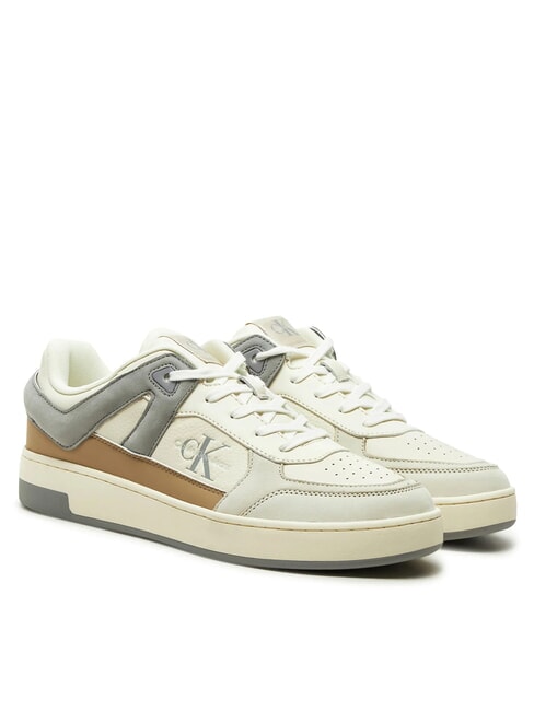CALVIN KLEIN CK JEANS Leder-Sneakers cremeweiß/eierschalenfarben - Herrenschuhe