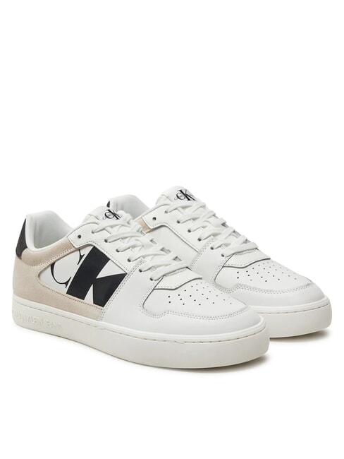 CALVIN KLEIN CK JEANS Leder-Sneakers strahlend weiß/schwarz - Herrenschuhe