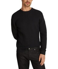 CALVIN KLEIN CK Rundhalspullover mit gewebten Details - Herrenpullover