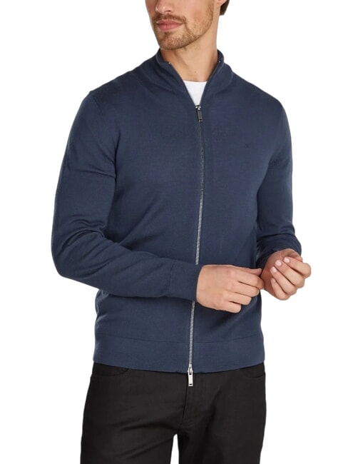 CALVIN KLEIN CK Rollkragenpullover aus Wolle mit Reißverschluss Tinte - Herrenpullover