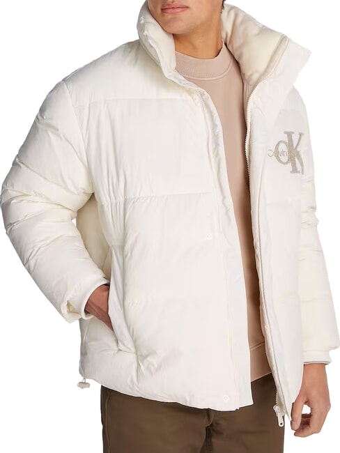 CALVIN KLEIN CK JEANS Wattierte Jacke mit Sherpa-Logo Elfenbein - Daunenjacken für Herren
