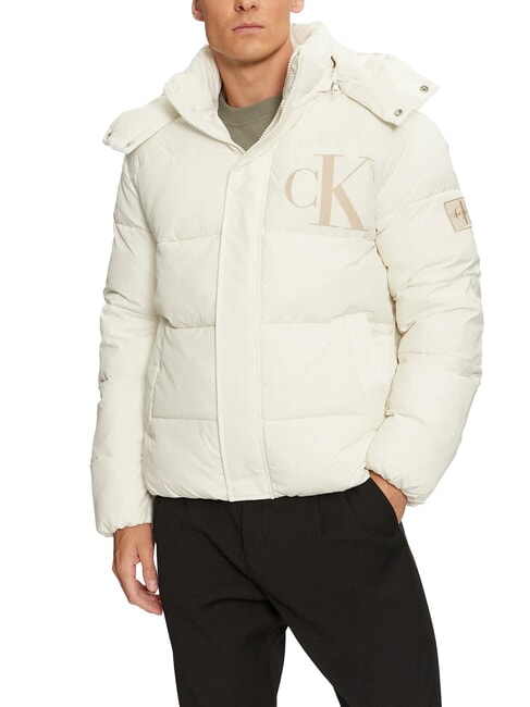 CALVIN KLEIN CK JEANS Wattierte Jacke mit Kapuze Elfenbein - Daunenjacken für Herren