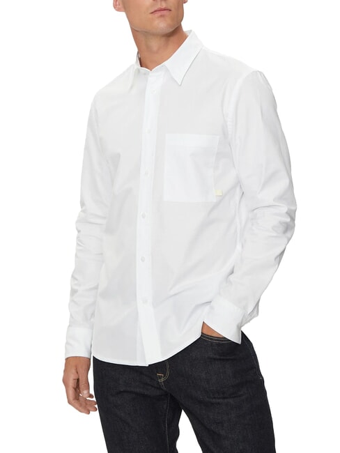 CALVIN KLEIN CK JEANS Slim Fit Langarmhemd aus Baumwolle strahlendes Weiß - Herrenhemden