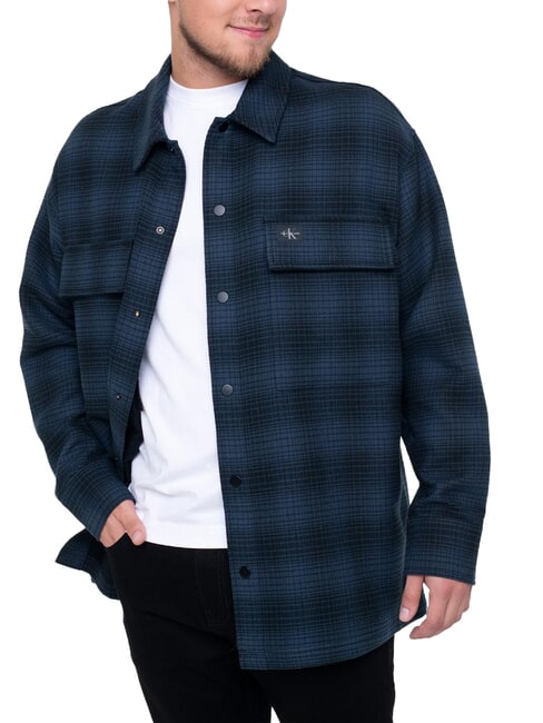 CALVIN KLEIN CK JEANS Oversized-Langarmhemd mit Karomuster Schwarz / Tintenkaro - Herrenhemden