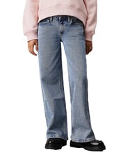 CALVIN KLEIN CK KIDS Relaxed Fit Jeans mit weitem Bein f&uuml;r M&auml;dchen - Kinderhosen