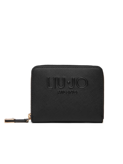 LIUJO CALIWEN Mittelgroße Saffiano-Geldbörse mit Rundum-Reißverschluss SCHWARZ - Brieftaschen Damen