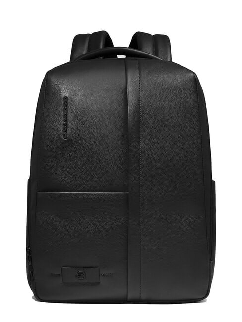 PIQUADRO RUSSEL Lederrucksack für 15,6"-Laptop Schwarz - PC-Rucksäcke