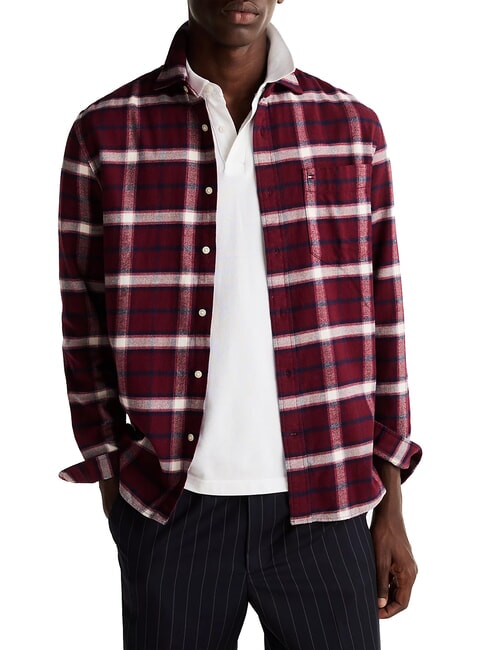 TOMMY HILFIGER TH TARTAN Baumwollhemd tiefrot / mehrfarbig - Herrenhemden