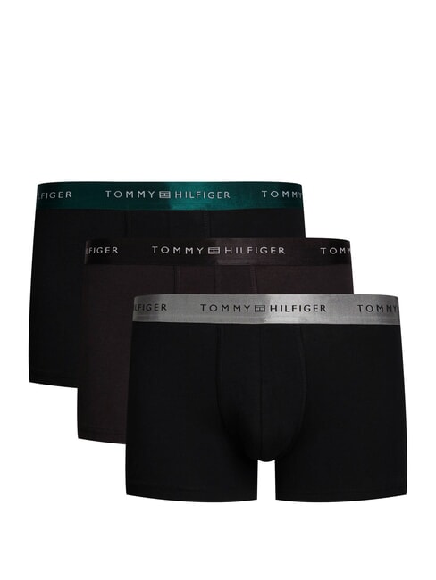TOMMY HILFIGER TH Tripack Drei Paar Boxershorts schwarz/ornamentgrün/ameisensilber - Herrenslip
