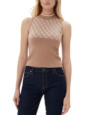 GUESS LISE 4G Strickjacke mit Rundhalsausschnitt - Damenpullover