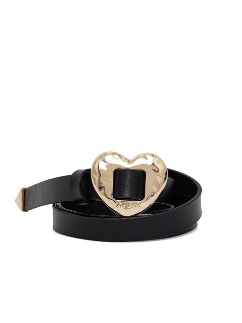 GUESS HEART Schmaler Gürtel mit Herzschnalle SCHWARZ - Gürtel