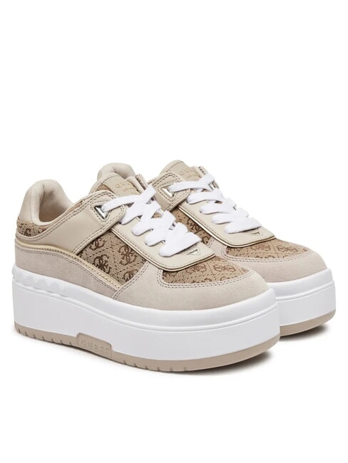 GUESS RIDGEE2 Plateau-Sneaker Beige / Braun - Damenschuhe