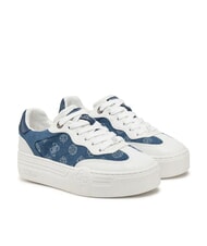 GUESS SWOLE2 Plateau-Sneaker mit Denim-Eins&auml;tzen Blau - Damenschuhe - 1