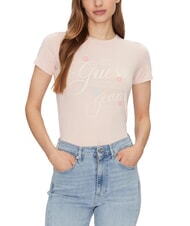 GUESS JEANS FLOWER Slim Fit Kurzarm-T-Shirt - T-Shirts und Tops f&uuml;r Damen