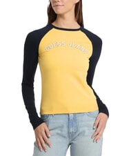 GUESS JEANS RAGLAN BLOCK Langarm-T-Shirt mit Aufdruck - T-Shirts und Tops f&uuml;r Damen