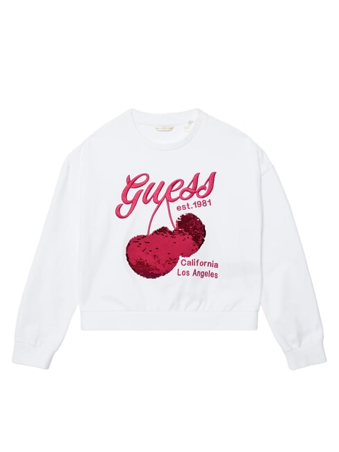 GUESS KIDS ACTIVE Sweatshirt mit Rundhalsausschnitt, Stickereien und Pailletten purweiß - Sweatshirts Kinder