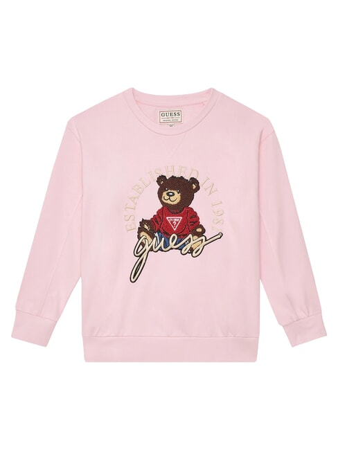 GUESS KIDS ACTIVE Sweatshirt mit Rundhalsausschnitt und Teddybär Zuckerwatte rosa - Sweatshirts Kinder