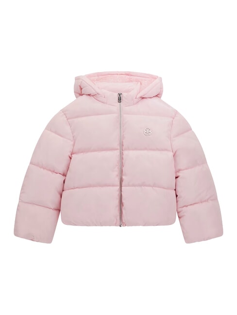 GUESS KIDS Kurze Daunenjacke mit Kapuze Zuckerwatte rosa - Kinder Jacken